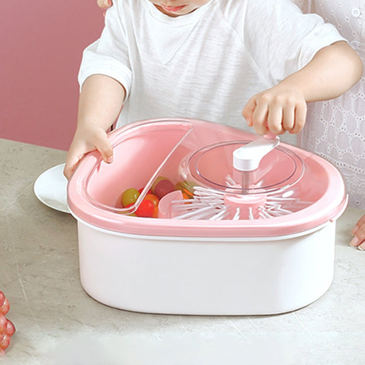 Hands-Free Fruit and Vegetable Washer with Manual Crank – Automatic Spin Cleaning Bowl for Kitchen
