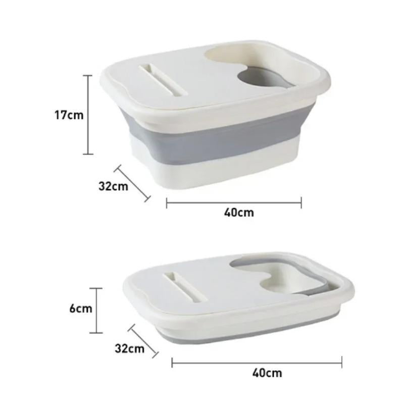 Collapsible Foot Spa Bucket with Lid – Portable Foot Soaking Tub for Home Pedicure & Relaxation