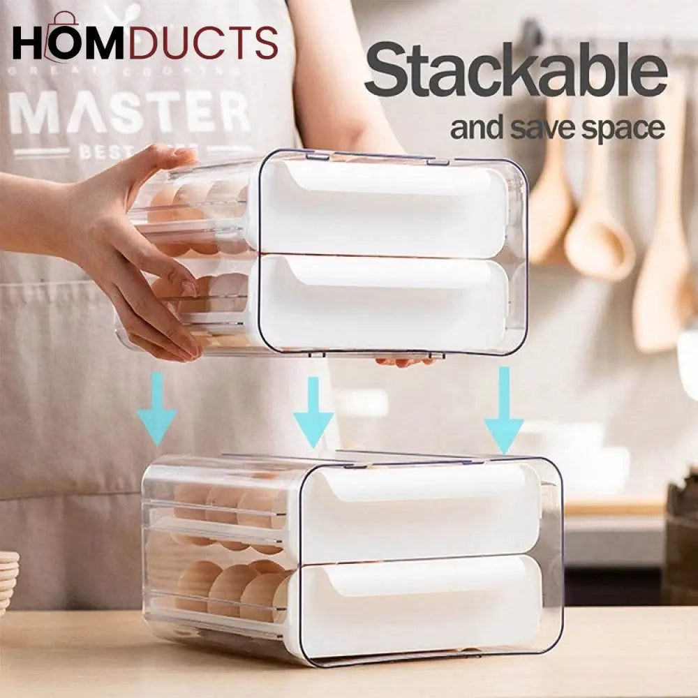 2 Layer Drawer Egg Storage Box