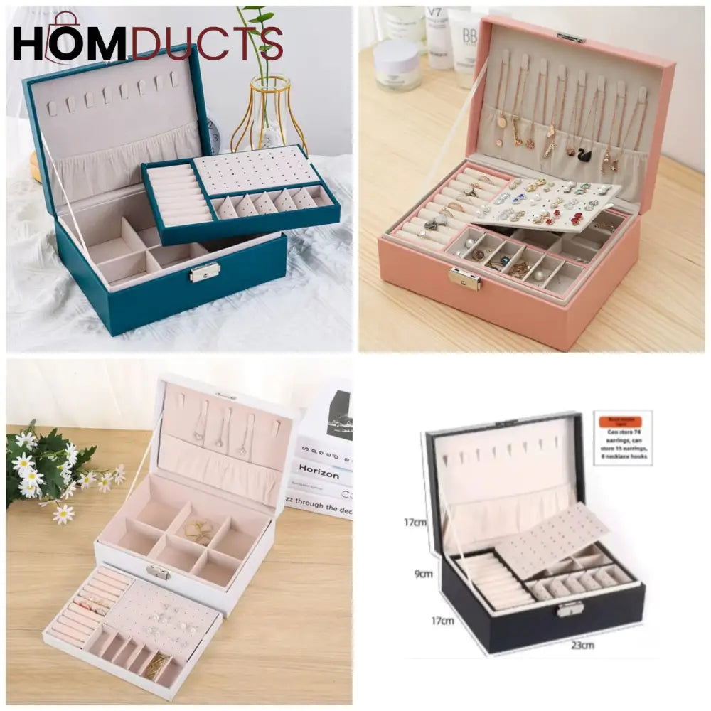 2 Layer Leather Jewelery Organizer