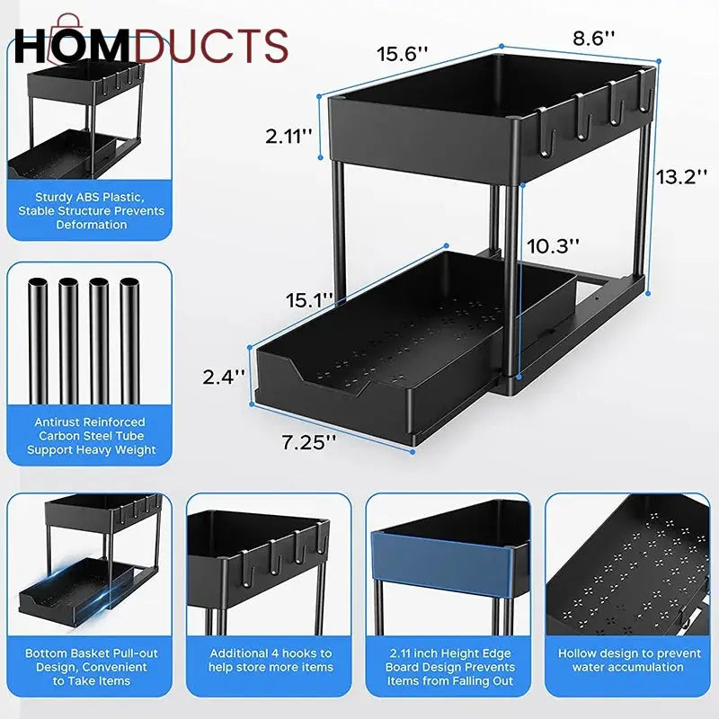 2 Tier Kitchen and Undersink Organizer