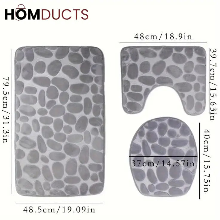 3Pcs Super Absorbent Bath Matt Set
