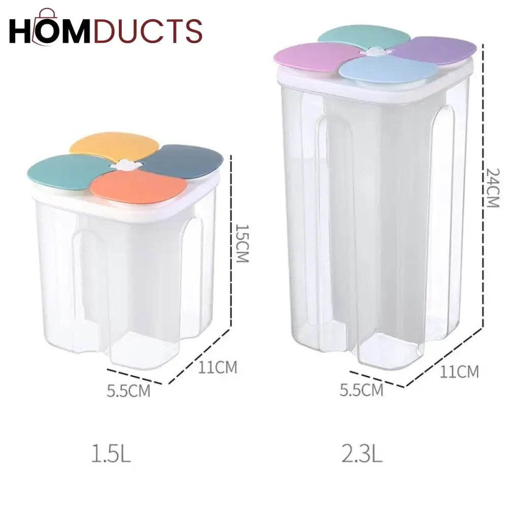4 Grids Cereal Storage Box