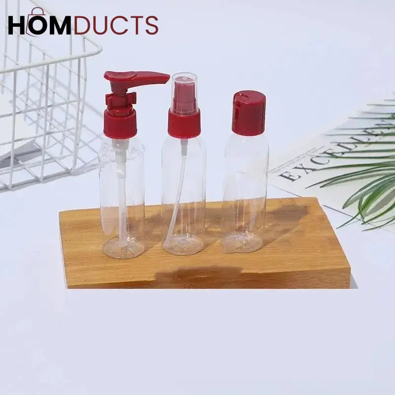 4 Pcs Travel Dispenser Bottle Set With Pouch