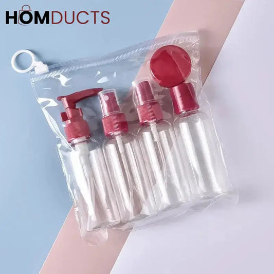 4 Pcs Travel Dispenser Bottle Set With Pouch