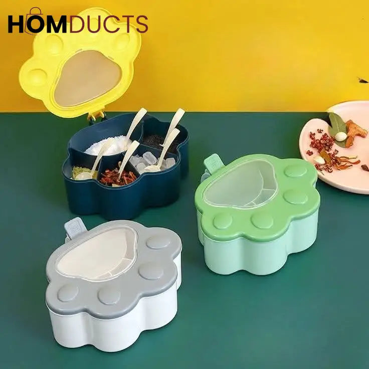 5Portions Spice Box With Spoon
