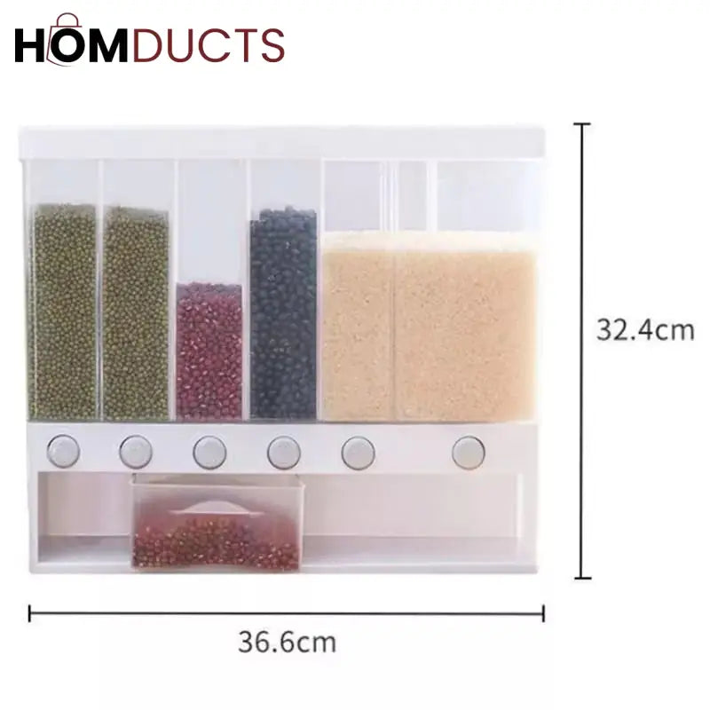 6in1 Wall Mounted Cereal Dispenser
