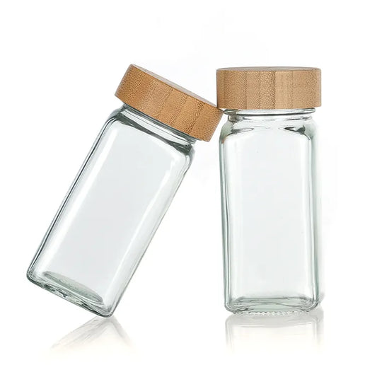 Premium Glass Storage Jar with Bamboo Lid – Airtight Kitchen Organizer Container