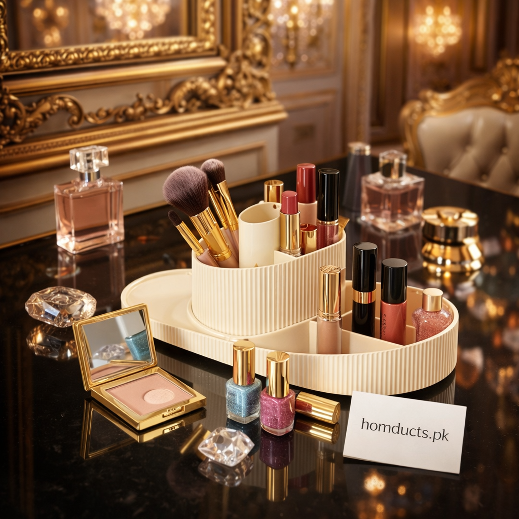 Luxury Rotating Makeup Organizer – Premium Cosmetic Storage Stand (1 Pc)