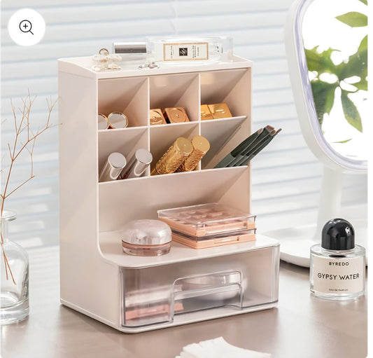 Luxury Multi-Compartment Makeup & Jewelry Organizer with Drawer