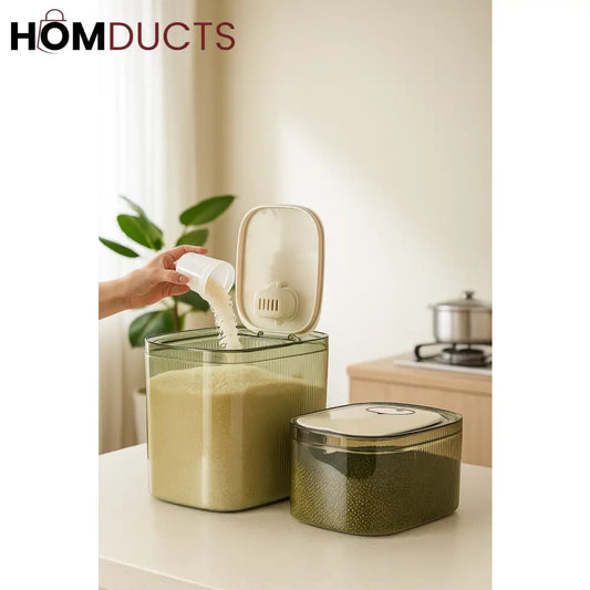Airtight Rice Storage Container with precision Cup | Thickened Food Bin