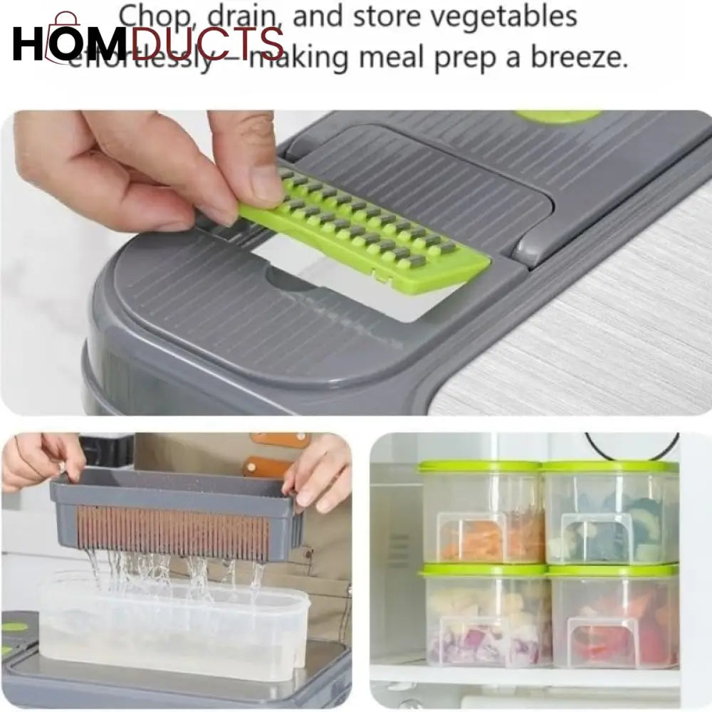 All in one Vegetable Cutter With Cutting Board And Storage Boxes