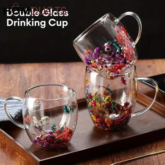 Double Wall Glass Aesthetic Mug