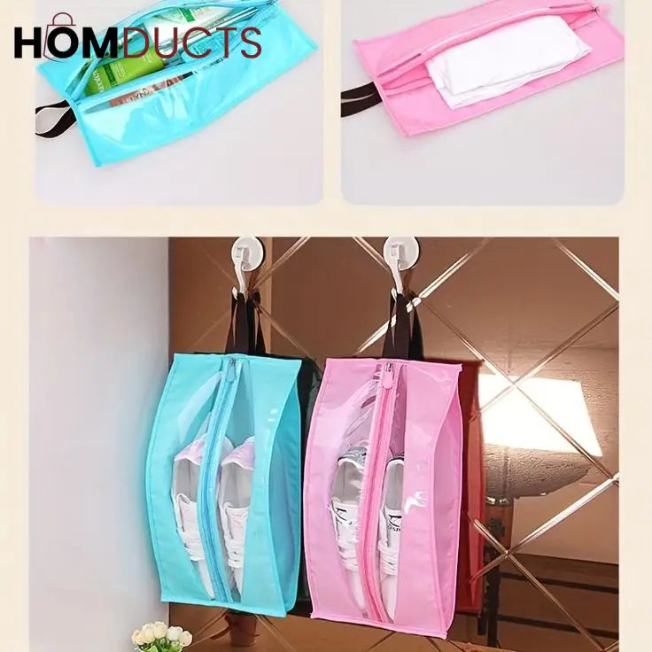 Double Zip Travel Shoe Bag (Pack of Four)