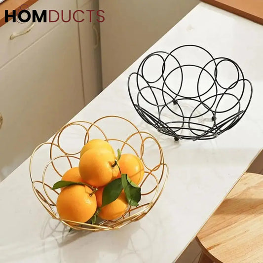 Floral Iron Fruit And Vegetable Basket