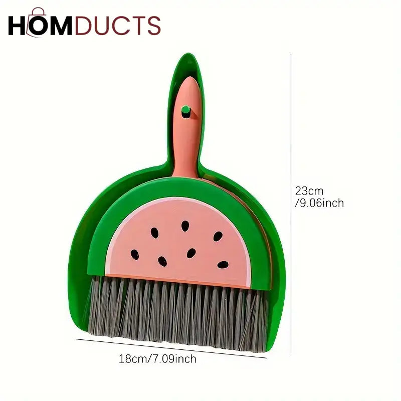 Fruit Style Mini Dustpan & Brush Set – Watermelon, Lemon & Kiwi Design