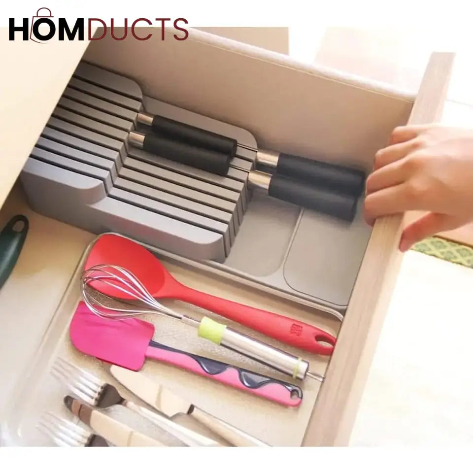 Kitchen drawer knife organizer.