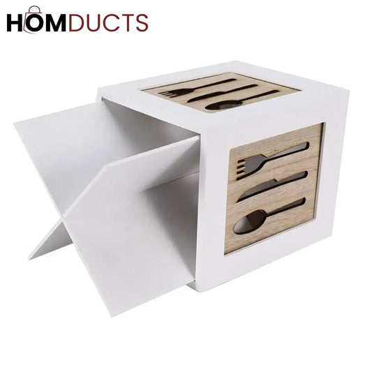 Luxury Cutlery Holder Organizer – Elegant Tableware Storage Box for Spoons, Forks & Knives