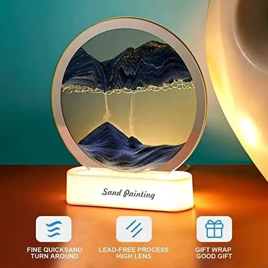 Luxury LED Motion Sand Art Display – Rotating Sand Painting Decor