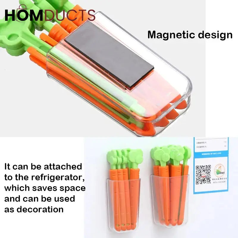Magnetic carrot sealing clip