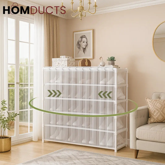 Premium Multi-Layer Shoe Rack with Dust Cover – Elegant Storage Organizer