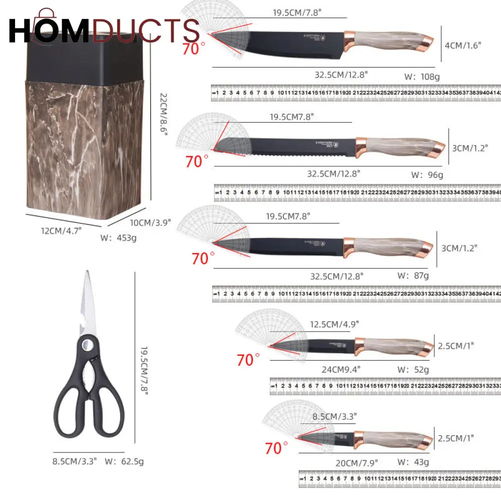 Premium Quality Knife Set With Knife Sharpener