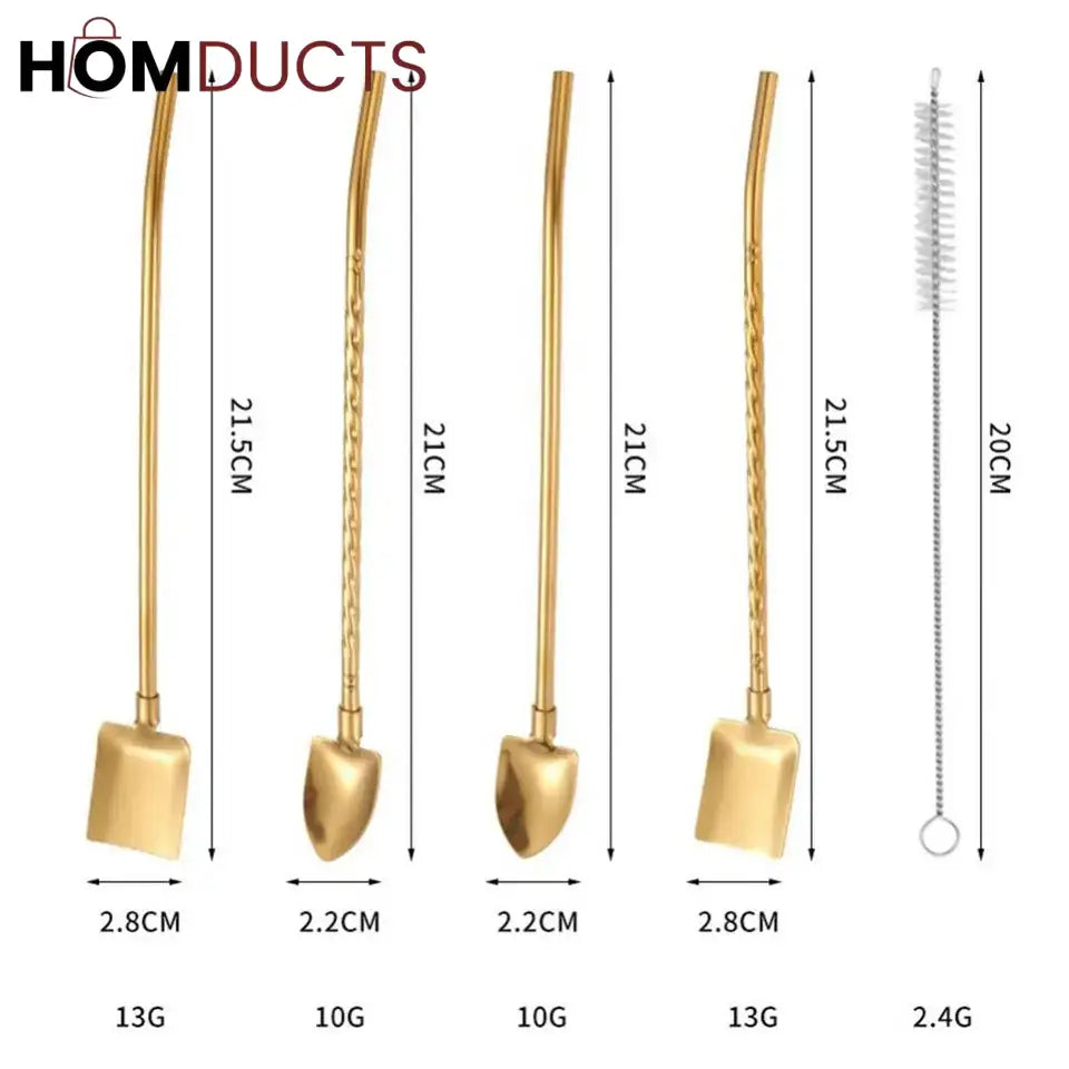 Reusable Spoon Straw 3pcs Set