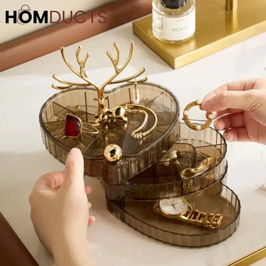 Rotatable Heart Shape Jewelery Organizer