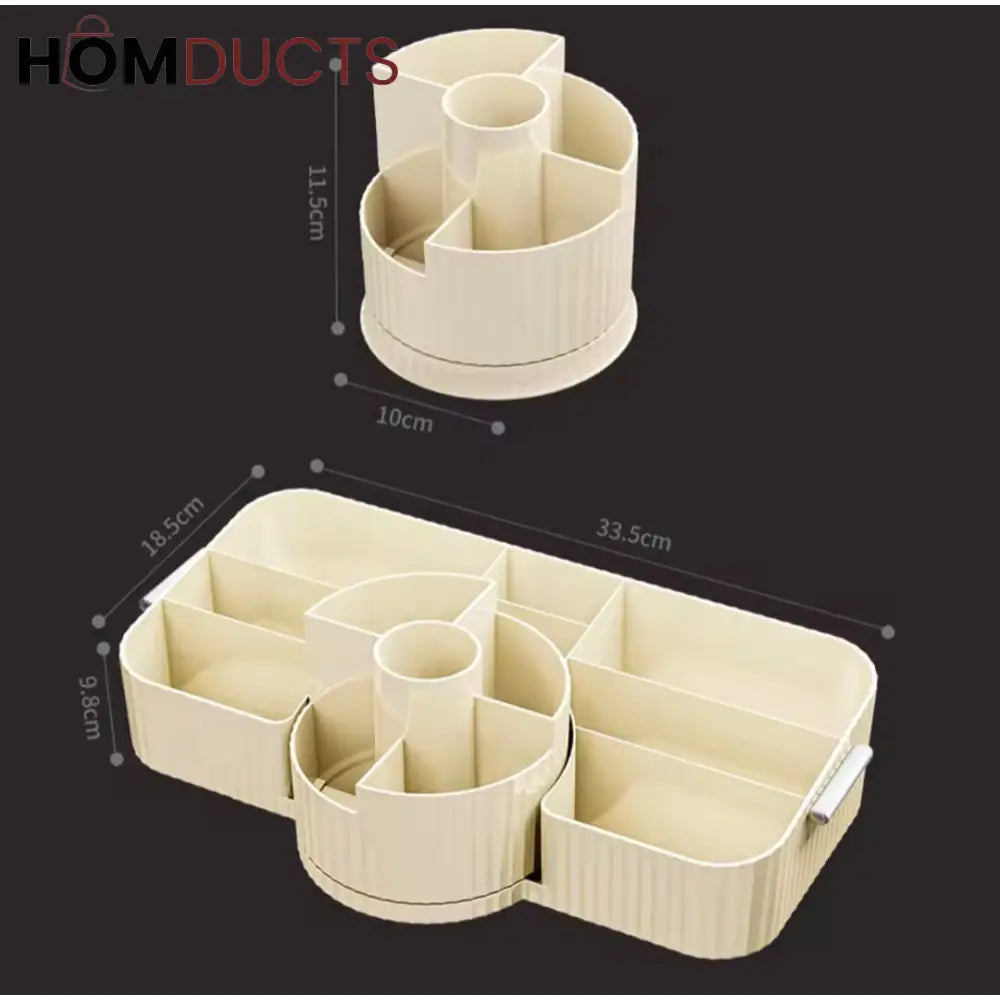 Rotating Cosmetic Organizer With Large Storage