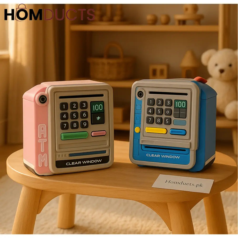 Smart Digital ATM Piggy Bank for Kids – Face Recognition, Password Lock & Coin Slot