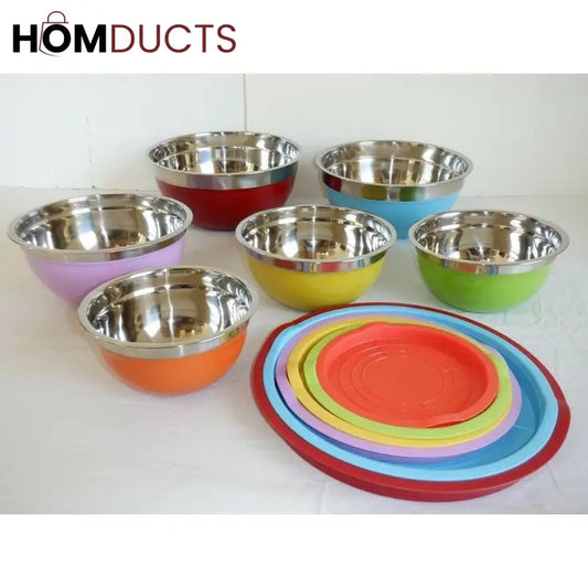 Stainless Steel Colourful Bowl (5pcs Set)