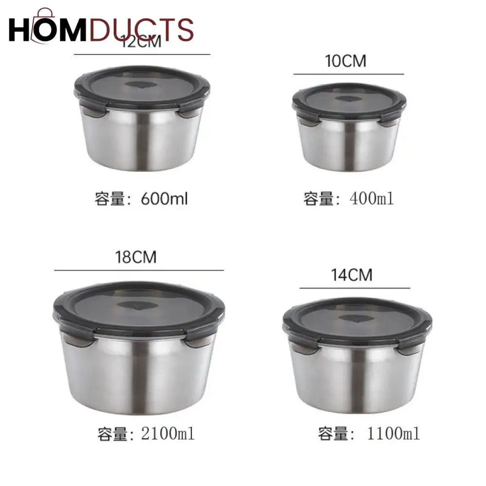 Stainless Steel Food Container Set (Premium Quality)