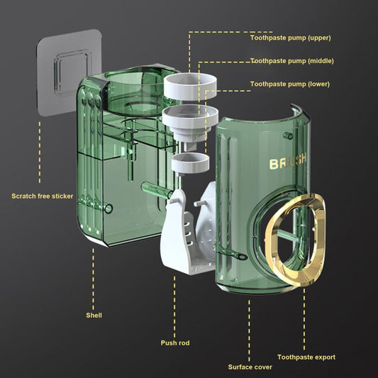 Luxury Automatic Toothpaste Dispenser – Wall Mounted Acrylic Brush Holder