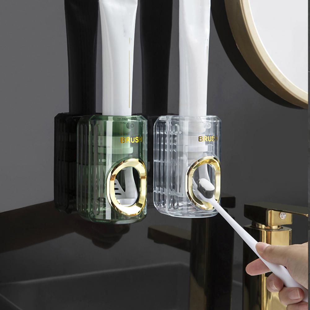 Luxury Automatic Toothpaste Dispenser – Wall Mounted Acrylic Brush Holder