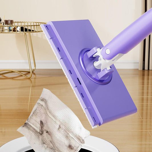 Flat Microfiber Floor Mop with Reusable Cleaning Pads – 360° Rotating Dust Mop for Hardwood, Tile & Laminate Floors
