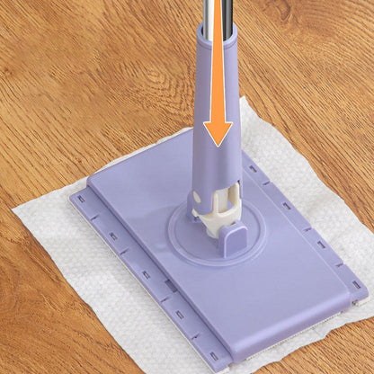 Flat Microfiber Floor Mop with Reusable Cleaning Pads – 360° Rotating Dust Mop for Hardwood, Tile & Laminate Floors