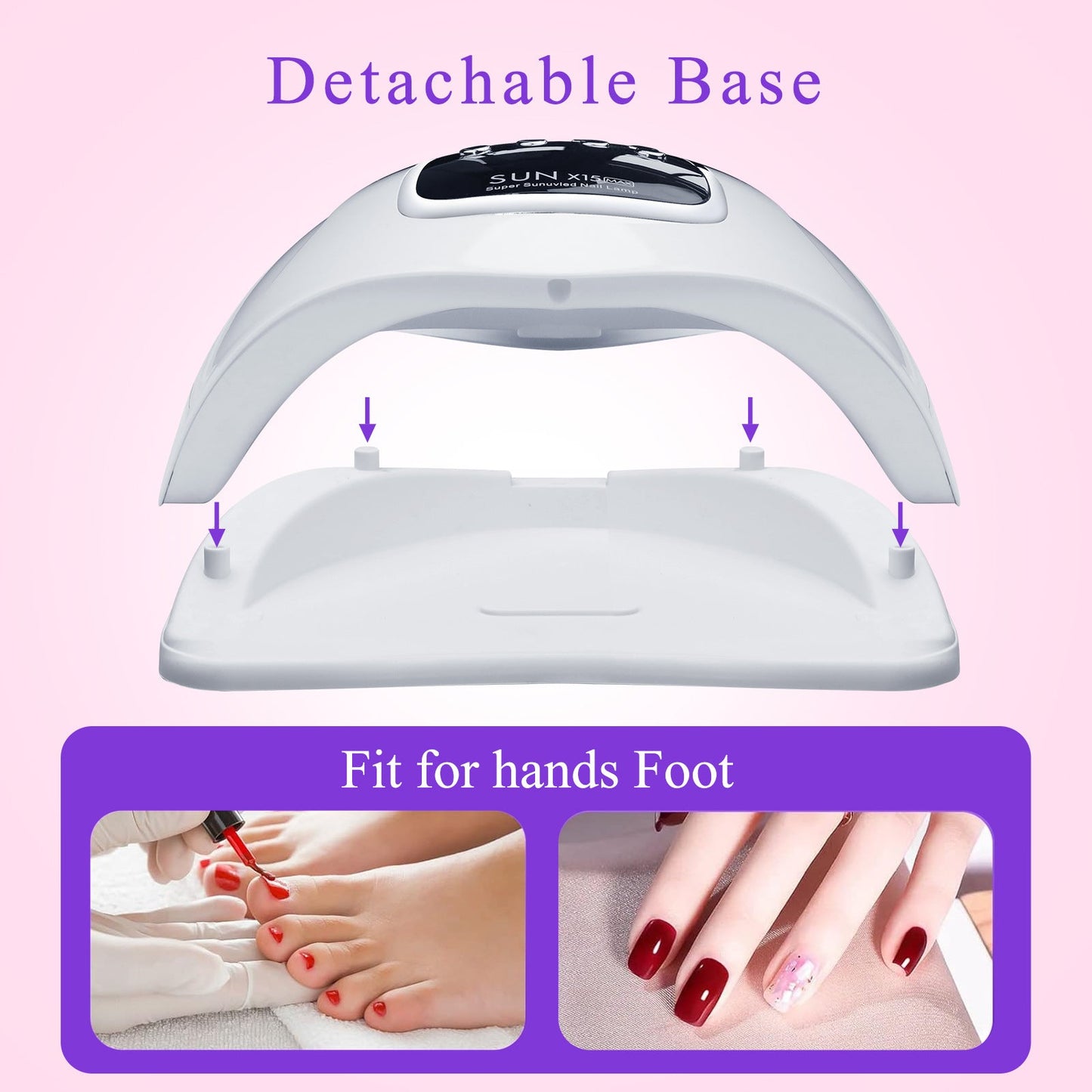 SUN X15 MAX Intelligent Infrared Sensing UV LED Nail Dryer – Fast Dry Gel Nail Dryer for Manicure and Pedicure
