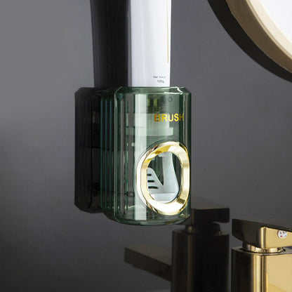 Luxury Automatic Toothpaste Dispenser – Wall Mounted Acrylic Brush Holder