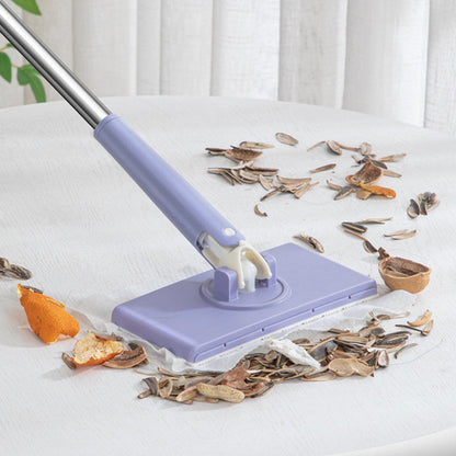 Flat Microfiber Floor Mop with Reusable Cleaning Pads – 360° Rotating Dust Mop for Hardwood, Tile & Laminate Floors