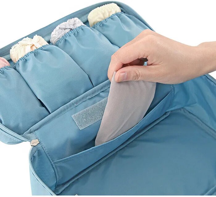 Travel Underwear and Bra Organizer Bag – Portable Lingerie Storage Pouch with Compartments for Socks, Panties, and Bras