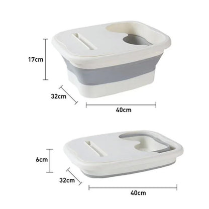 Collapsible Foot Spa Bucket with Lid – Portable Foot Soaking Tub for Home Pedicure & Relaxation
