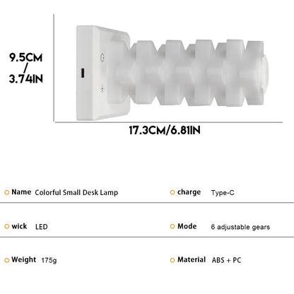 Luxury RGB Modular Ambient Desk Lamp – USB Rechargeable, Multi-Color Mood Light