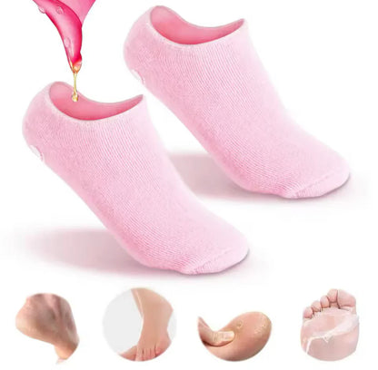 Foot Spa Gel Moisturizing Socks – Anti-Crack Silicone Foot Protector & Reusable Pedicure Care Sock