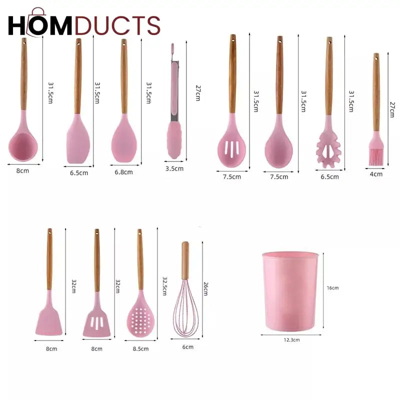 12 Pcs Silicone Utensil Set