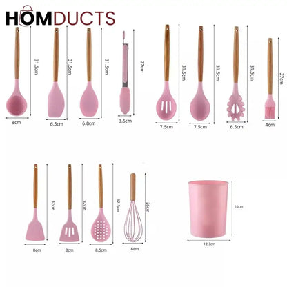12 Pcs Silicone Utensil Set