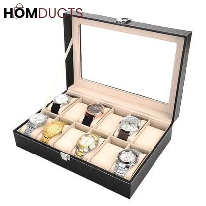 12 Slots Leather Watch Organizer