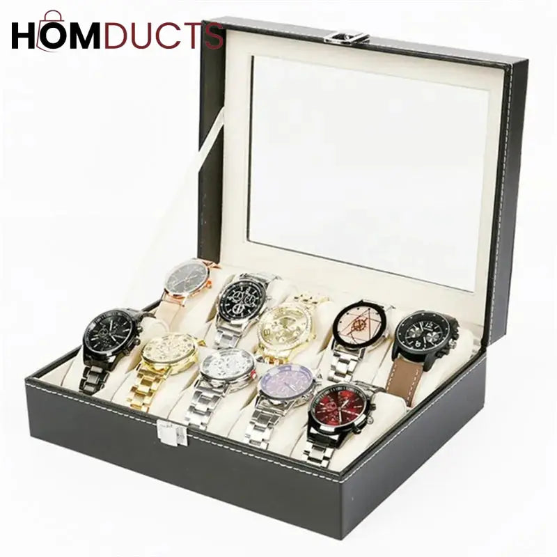 12 Slots Leather Watch Organizer