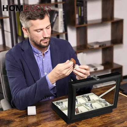12 Slots Leather Watch Organizer