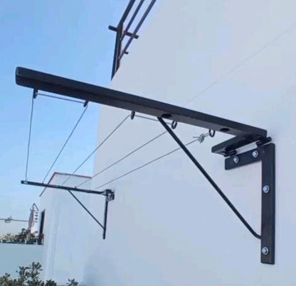 Foldable Wall - Mounted Clothesline with 30 Feet Free Rope