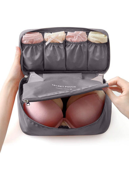 Travel Underwear and Bra Organizer Bag – Portable Lingerie Storage Pouch with Compartments for Socks, Panties, and Bras